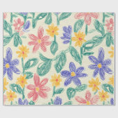 Oude Wilde Bloemenschets (1) Cadeaupapier (Vlak)
