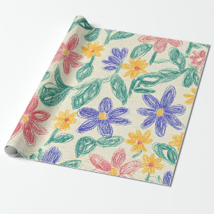 Oude Wilde Bloemenschets (1) Cadeaupapier