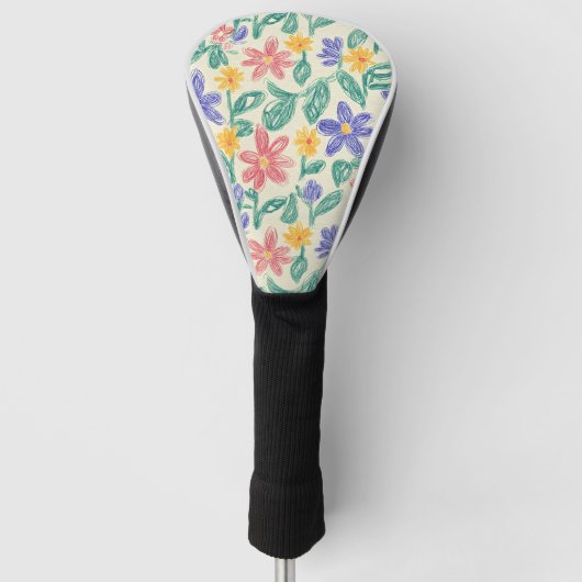 Oude Wilde Bloemenschets (1) Golfheadcover (Voorkant)