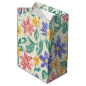 Oude Wilde Bloemenschets (1) Medium Cadeauzakje (Achterkant Gekanteld)