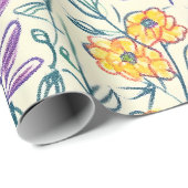 Oude Wilde Bloemenschets (2) Cadeaupapier (Rol Hoek)