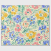 Oude Wilde Bloemenschets (3) Cadeaupapier (Vlak)