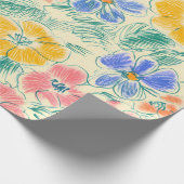 Oude Wilde Bloemenschets (3) Cadeaupapier (Hoek)