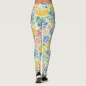 Oude Wilde Bloemenschets (3) Leggings (Achterkant)