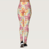 Oude Wilde Bloemenschets (4) Leggings (Achterkant)