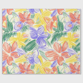 Oude Wilde Bloemenschets (5) Cadeaupapier (Vlak)