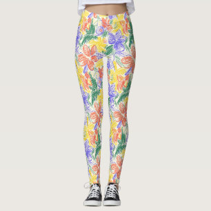 Oude Wilde Bloemenschets (5) Leggings