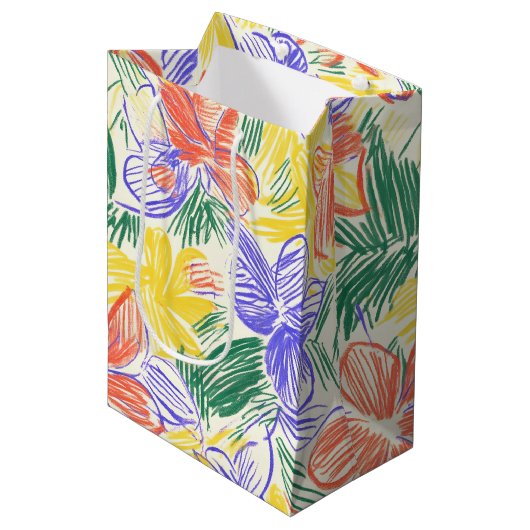 Oude Wilde Bloemenschets (5) Medium Cadeauzakje (Voorkant Gekanteld)