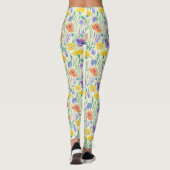 Oude Wilde Bloemenschets (6) Leggings (Achterkant)