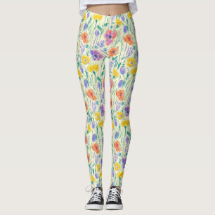 Oude Wilde Bloemenschets (6) Leggings