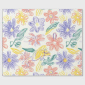 Oude Wilde Bloemenschets (9) Cadeaupapier (Vlak)