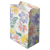 Oude Wilde Bloemenschets (9) Medium Cadeauzakje (Achterkant Gekanteld)