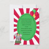 Oude Wilde Circus Dieren Primair Kleuren Bedankkaart (Achterkant)