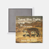 Oude wilde dieren Tijgers, Save the Date! Magneet (Voorkant / Achterkant)