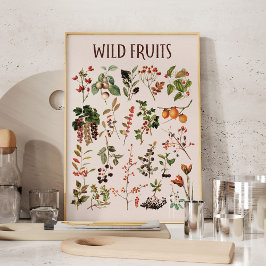 Oude Wilde Fruit Grafiek Muurkunst Poster