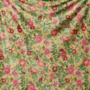 Oude Wilde Roos Vliesdeken in Warm Crème Fleece Deken