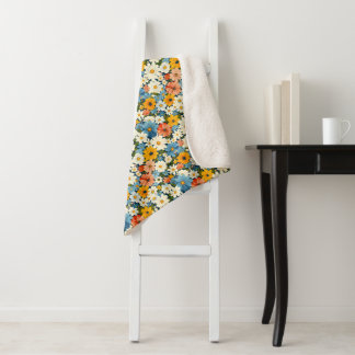 Oude WildeBloemen Patroon Bloemig Sherpa Deken