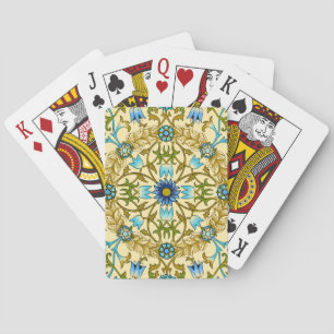 Oude William Morris Blauwe Madeliefjes Bloemmotief Pokerkaarten