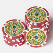 Oude William Morris Blauwe Madeliefjes Bloempatroo Poker Chips (Opstapeling)