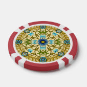 Oude William Morris Blauwe Madeliefjes Bloempatroo Poker Chips (Enkel)