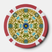 Oude William Morris Blauwe Madeliefjes Bloempatroo Poker Chips (Achterkant)