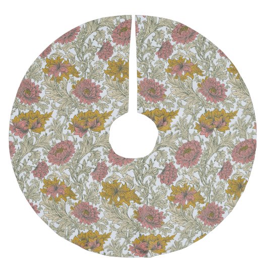 Oude William Morris Chrysanthemum Patroon Kerstboom Rok (Voorkant)