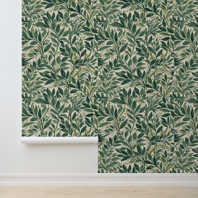 Oude William Morris-patronen bloemig groen Behang (Applicatie)