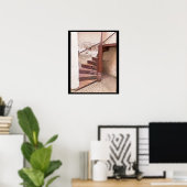 Oude Winding Staircase Foto Poster (Thuiskantoor)