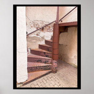 Oude Winding Staircase Foto Poster