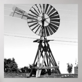 Oude Windmill Black White Photography Farmhouse Ar Poster