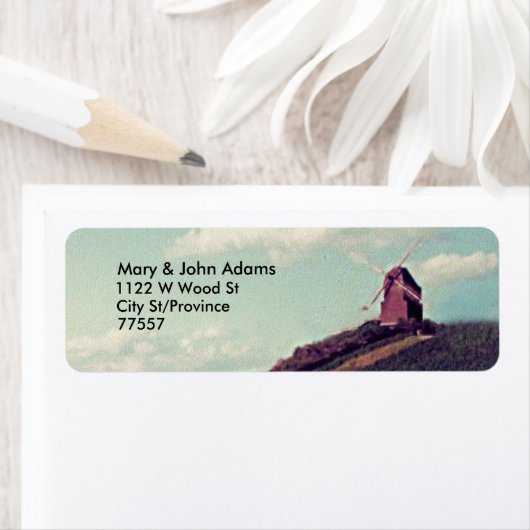 Oude Windmill retour adres label (Insitu)