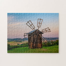 Oude Windmolen Heuvel Landelijke Windmolen Landbou Legpuzzel