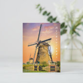 Oude windmolen in Nederland voor iedereen Jigzaag  Briefkaart (Staand voorkant)
