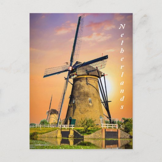 Oude windmolen in Nederland voor iedereen Jigzaag  Briefkaart (Voorkant)