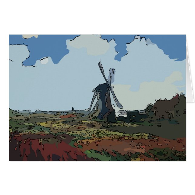 Oude windmolen op het veld (Voorkant Horizontaal)