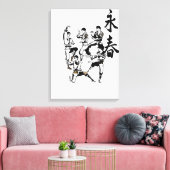 Oude Wing Chun Kung Fu Scroll Verpakt Canvas Afdruk (Insitu (Woonkamer))