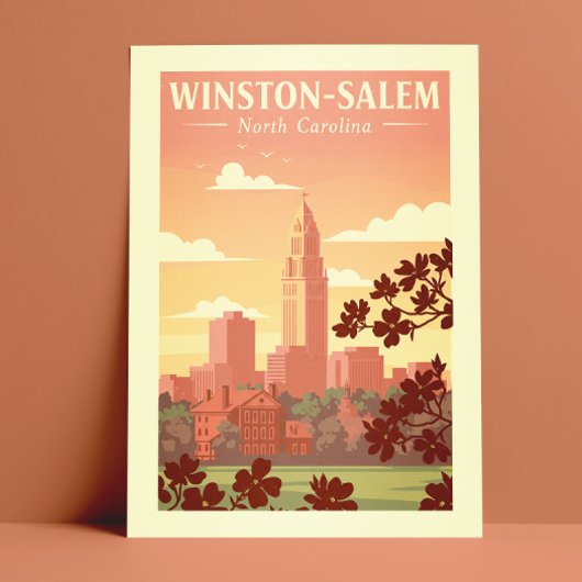 Oude Winston-Salem North Carolina Briefkaart