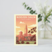 Oude Winston-Salem North Carolina Briefkaart (Staand voorkant)