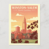 Oude Winston-Salem North Carolina Briefkaart (Voorkant)