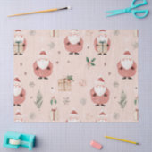 Oude winter botanische Kerstman Stof Roze Roze Tissuepapier (Craft)
