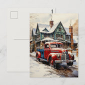 Oude winter-kerststadswoning briefkaart (Voorkant / Achterkant)