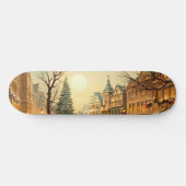 Oude winter snijmarkt dorp persoonlijk skateboard (Horizontaal)