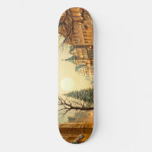 Oude winter snijmarkt dorp persoonlijk skateboard (Voorkant)