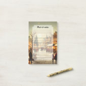 Oude winter snijmarkt dorp post-it® notes (Op bureau)