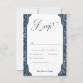 Oude Winter William Morris Elegante Trouwdag RSVP Kaartje (Voorkant)