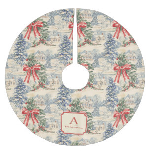 Oude Winterdorp Kerst Rode Boog Monogram Kerstboom Rok