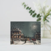 Oude winterlandschap ansichtkaart briefkaart (Staand voorkant)