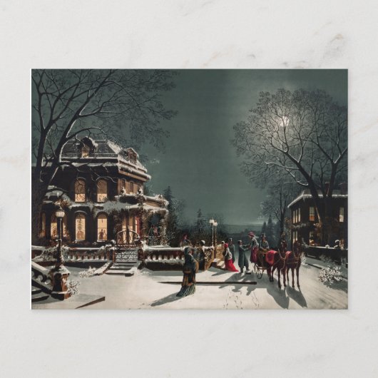 Oude winterlandschap ansichtkaart briefkaart (Voorkant)