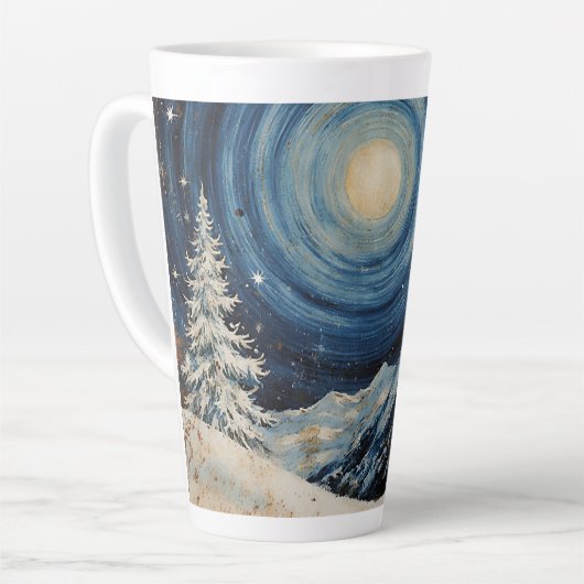 Oude winters kerst ontsnapping latte mok (Linkerhoek)