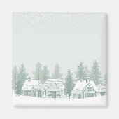 Oude wintersdorp Kerstmis  Magneet (Voorkant)